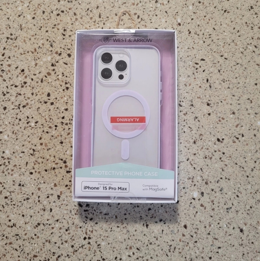 West & Arrow iPhone 15 Pro Max Case Magsafe Purple & White Protective Phone Case